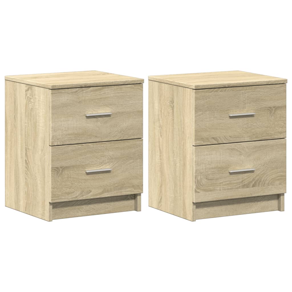 Bedside Cabinets 2 pcs with 2 Drawers Sonoma Oak 40x36x50 cm
