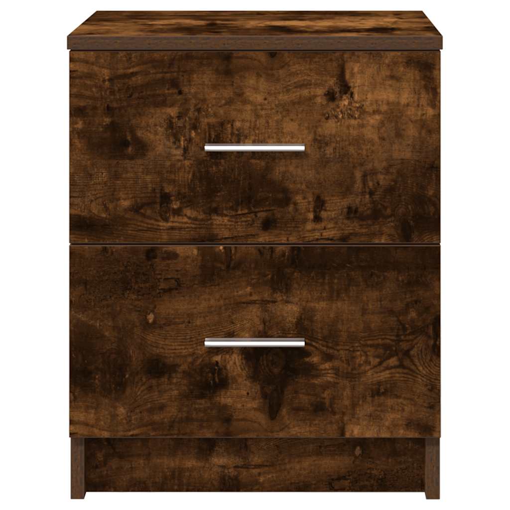 Bedside Cabinet with 2 Drawers Smoked Oak 40x36x50 cm