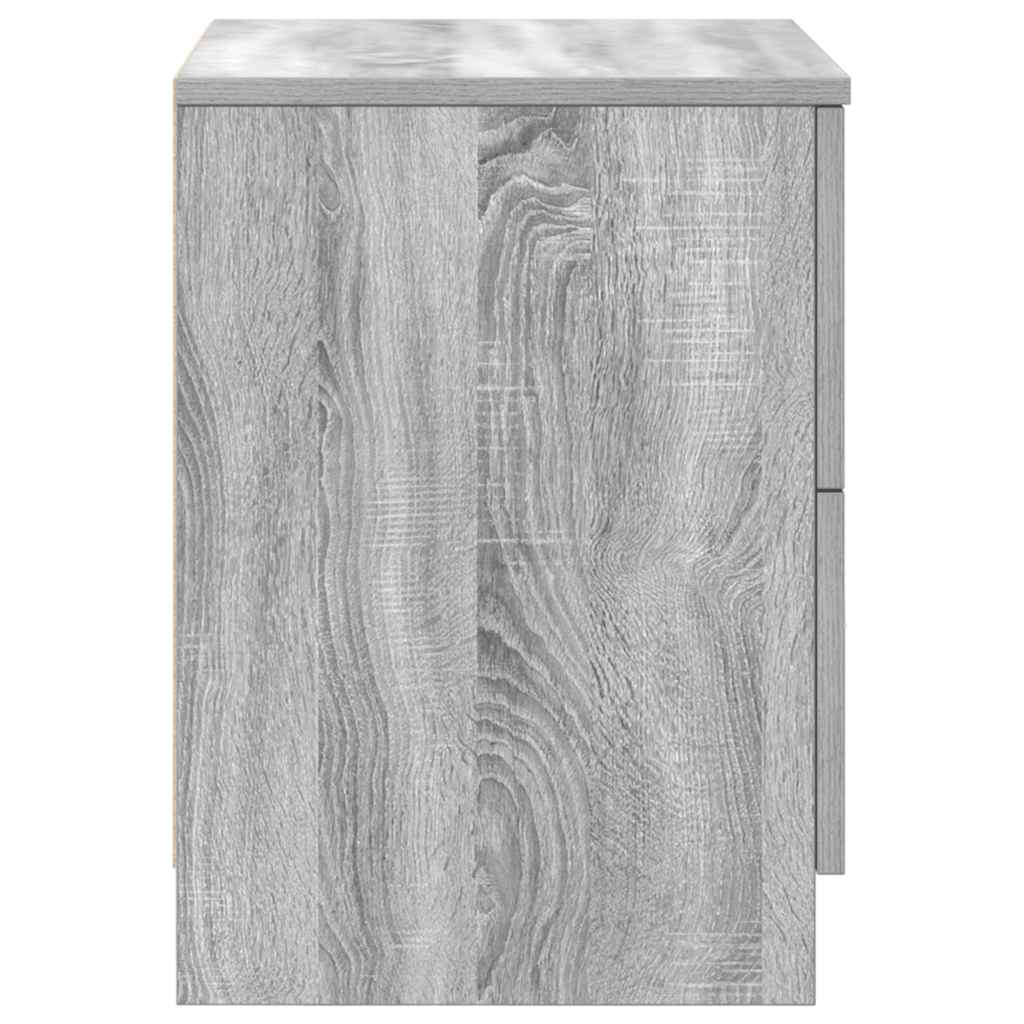 Bedside Cabinet with 2 Drawers Grey Sonoma 40x36x50 cm