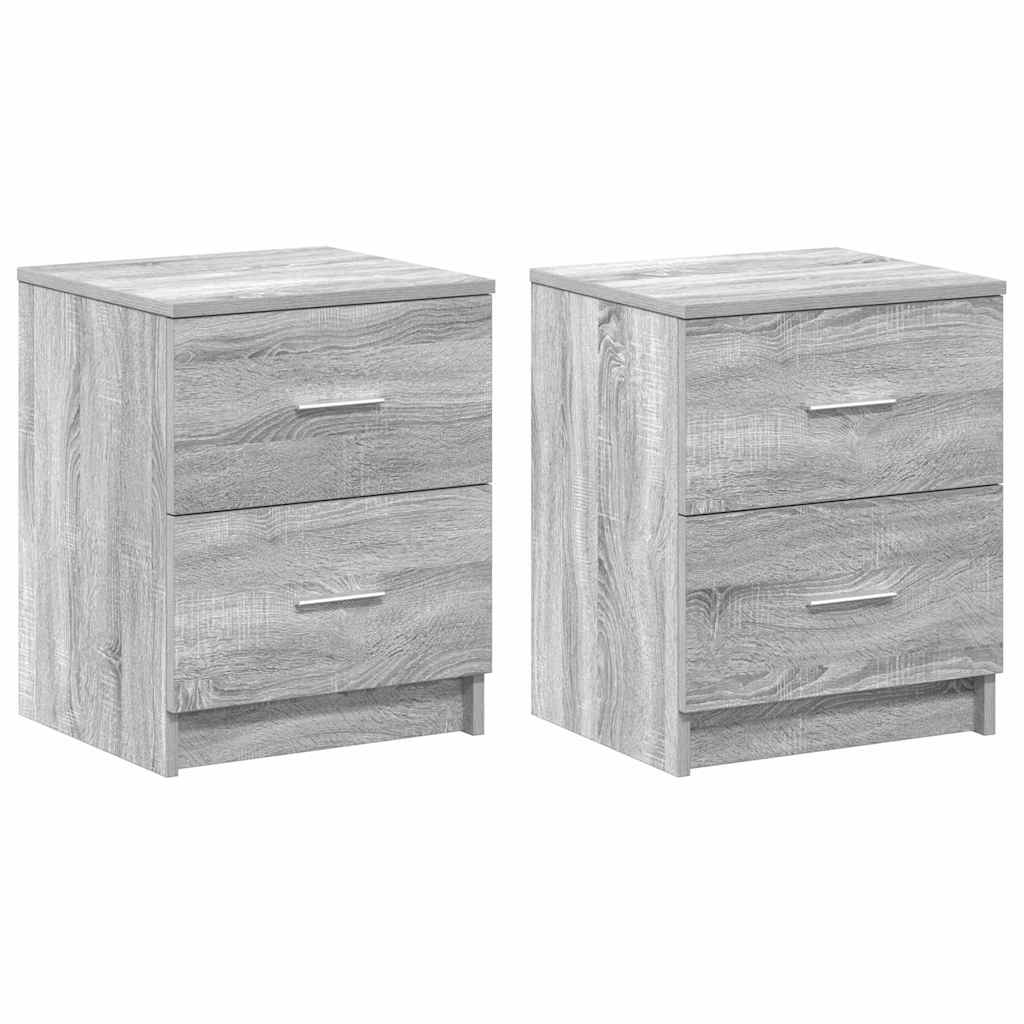 Bedside Cabinets 2 pcs with 2 Drawers Grey Sonoma 40x36x50 cm