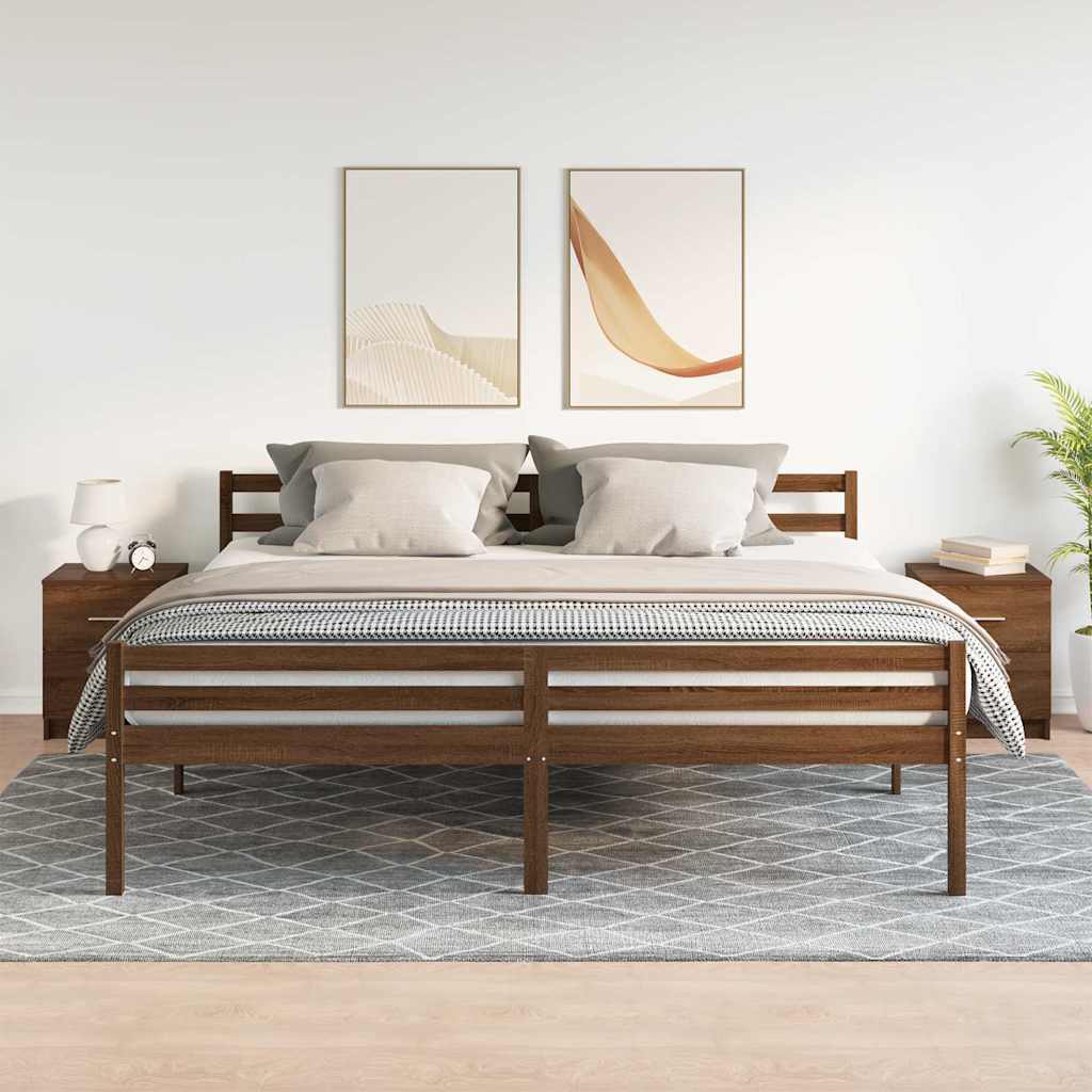 Bedside Cabinets 2 pcs with 2 Drawers Brown Oak 40x36x50 cm