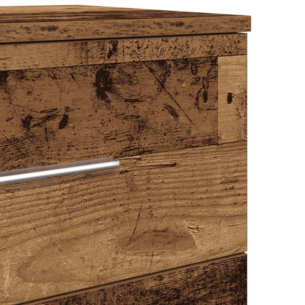 Bedside Cabinet with 2 Drawers Old Wood 40x36x50 cm