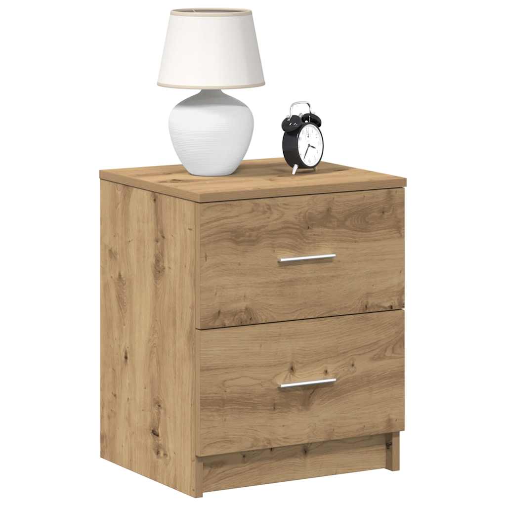 Bedside Cabinets 2 pcs with 2 Drawers Artisan Oak 40x36x50 cm