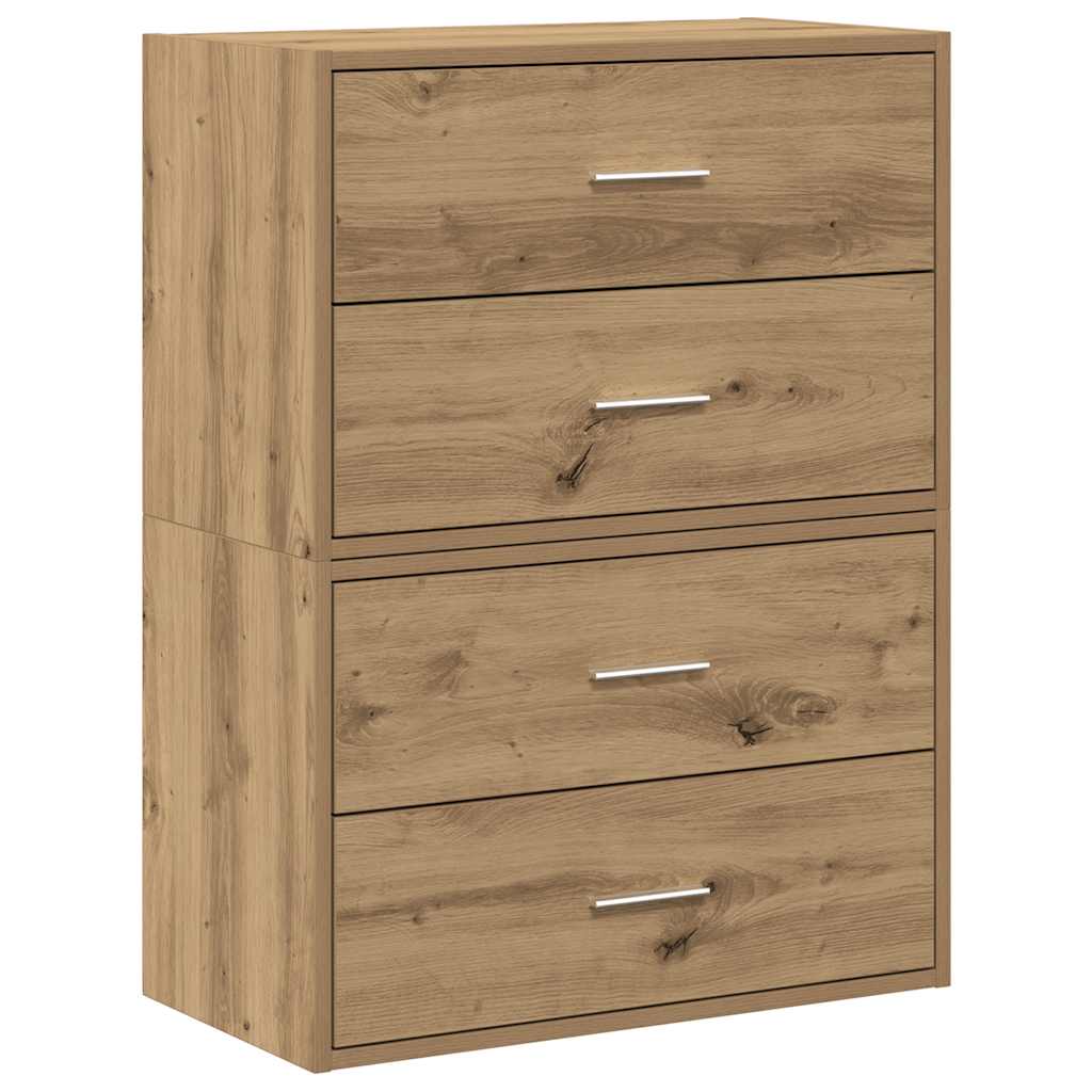 Cabinets with 2 Drawers 2 pcs Artisan Oak 60x31x40 cm Engineered Wood