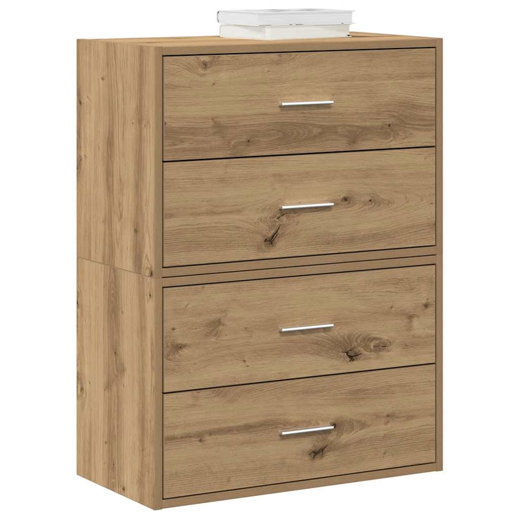 Cabinets with 2 Drawers 2 pcs Artisan Oak 60x31x40 cm Engineered Wood