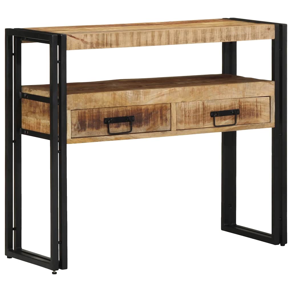 Console Table with Shelf Brown 90 x 33 x 75 cm Solid mango wood