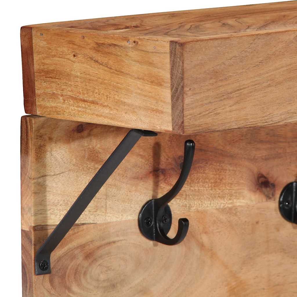 Coat Rack with Shelf Brown 73 x 19 x 23 cm Solid Acacia wood