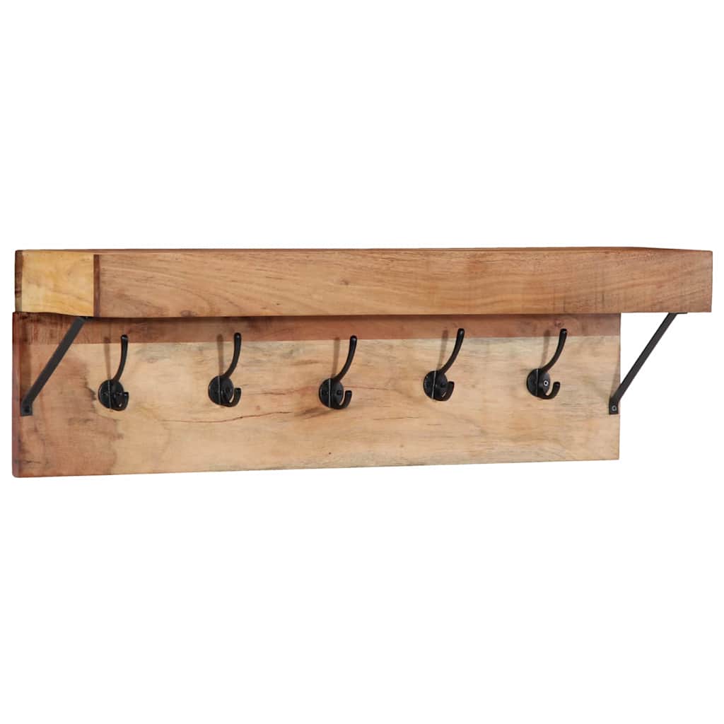 Coat Rack with Shelf Brown 73 x 19 x 23 cm Solid Acacia wood