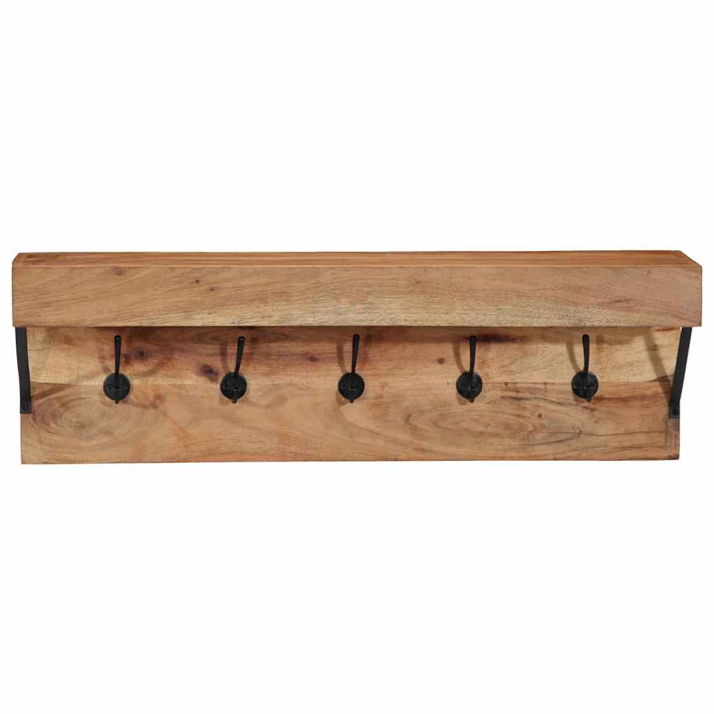 Coat Rack with Shelf Brown 73 x 19 x 23 cm Solid Acacia wood