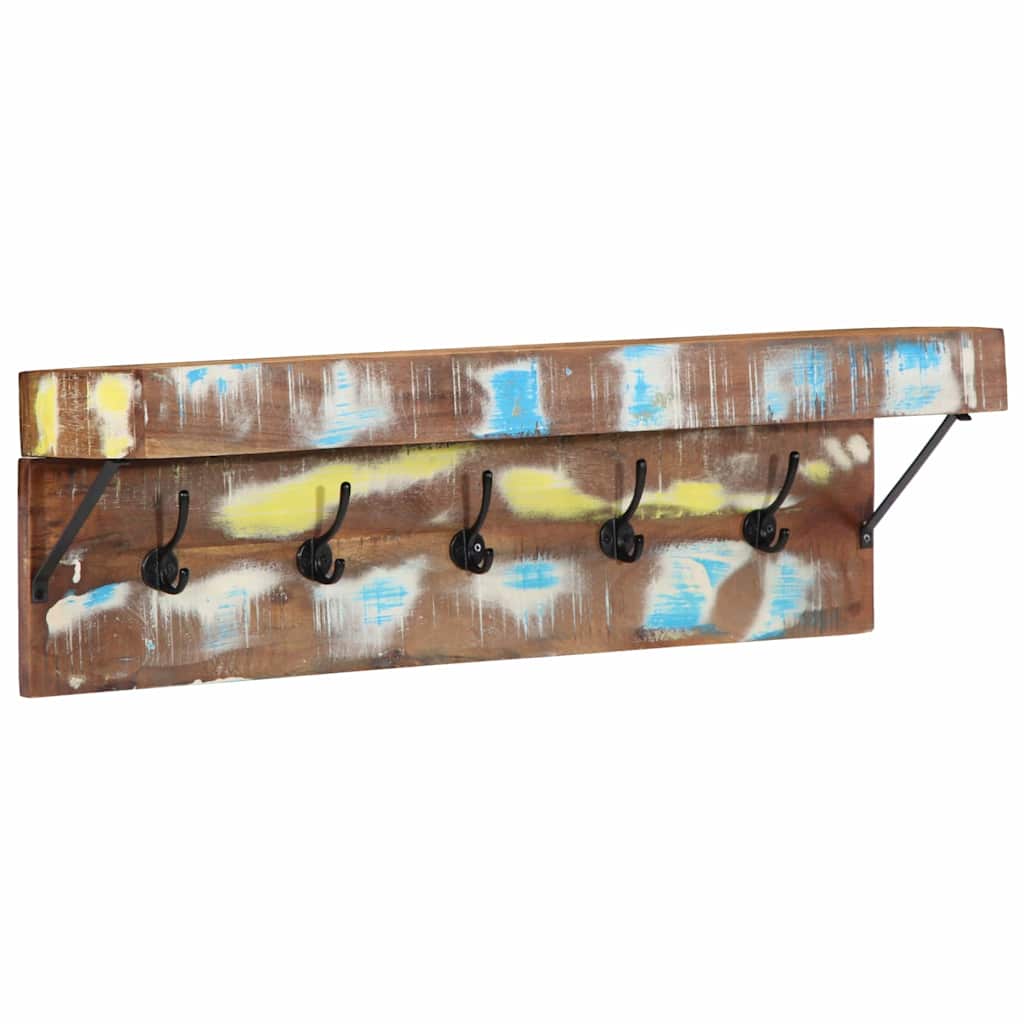 Coat Rack with Shelf Brown 73 x 19 x 23 cm Solid Reclaim wood