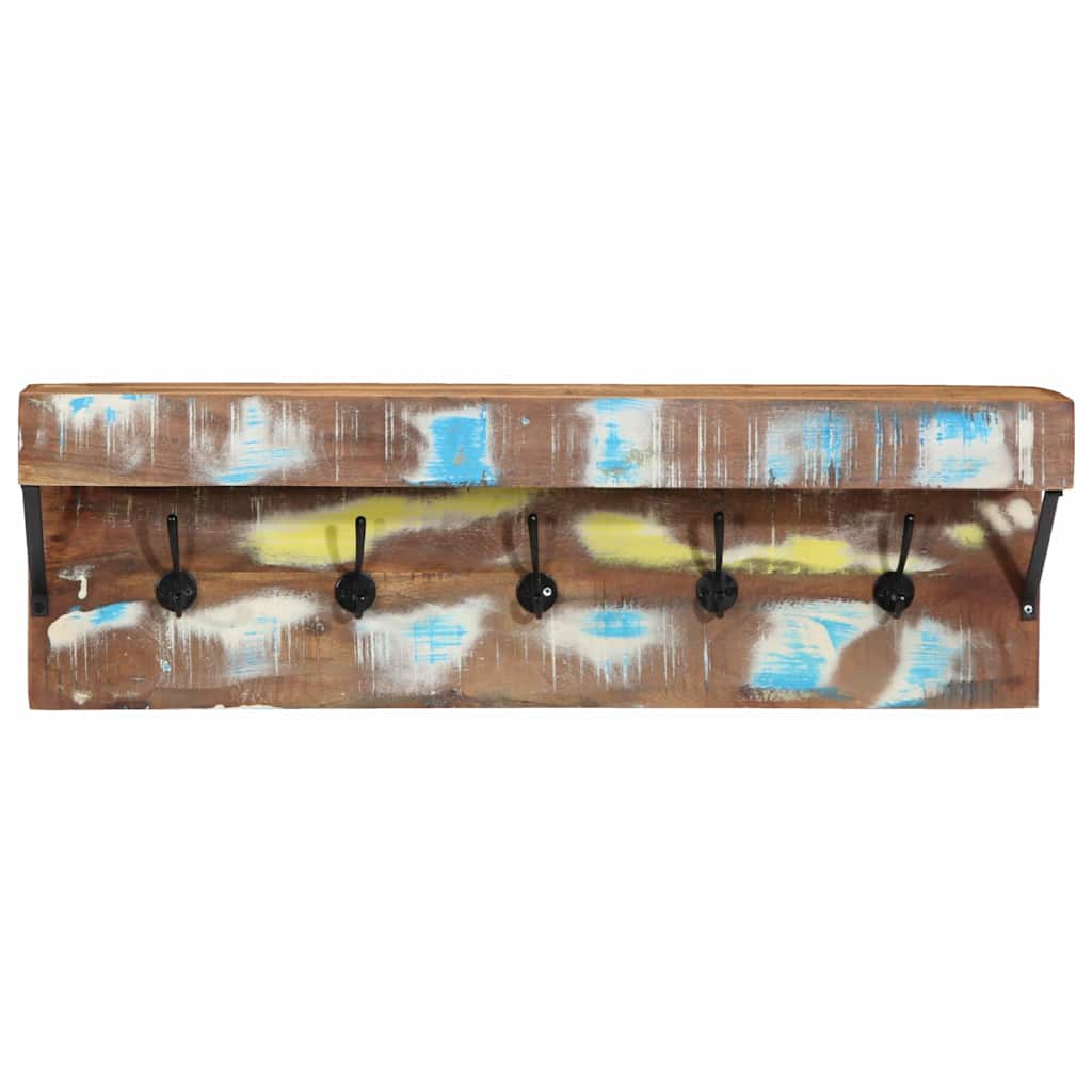 Coat Rack with Shelf Brown 73 x 19 x 23 cm Solid Reclaim wood