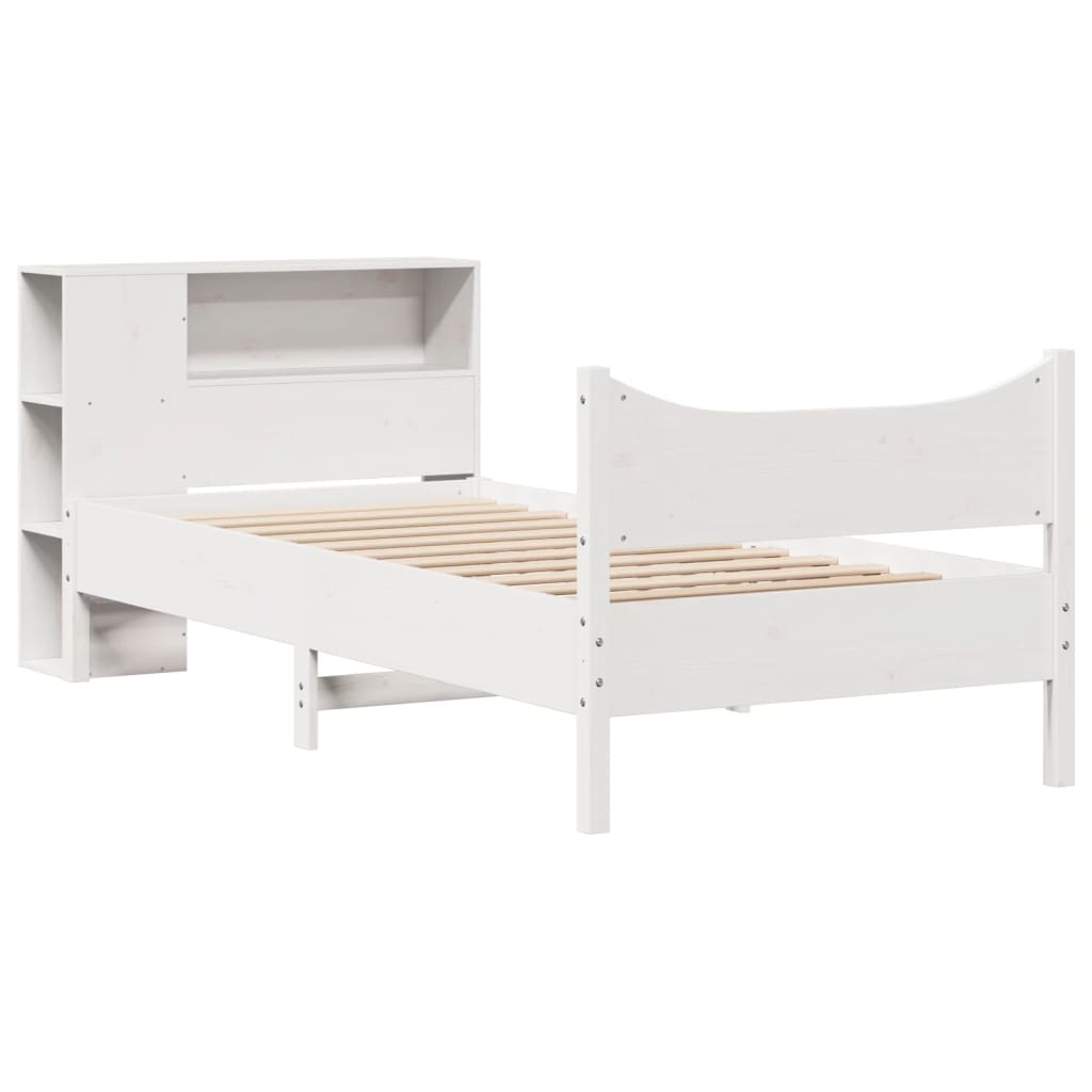 Bed Frame without Mattress White 90x200 cm Solid Wood Pine