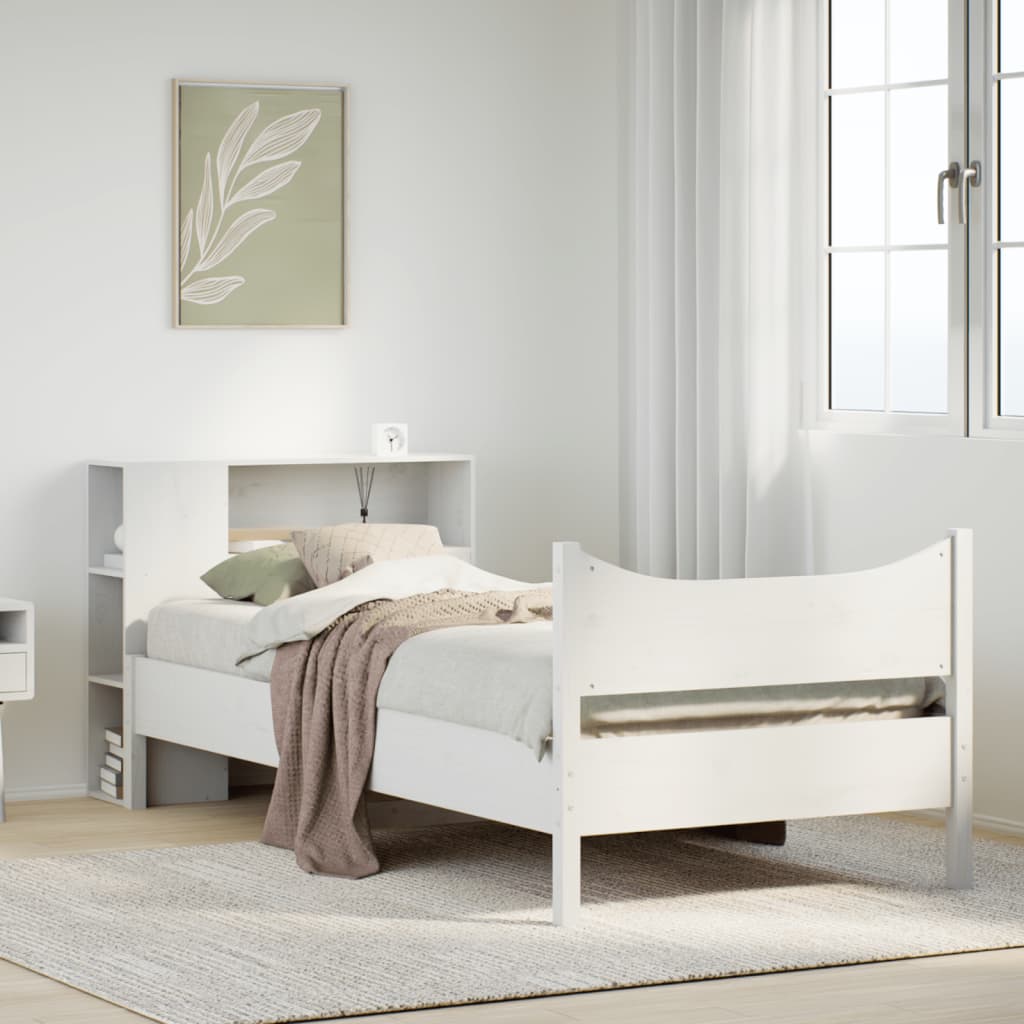 Bed Frame without Mattress White 90x200 cm Solid Wood Pine