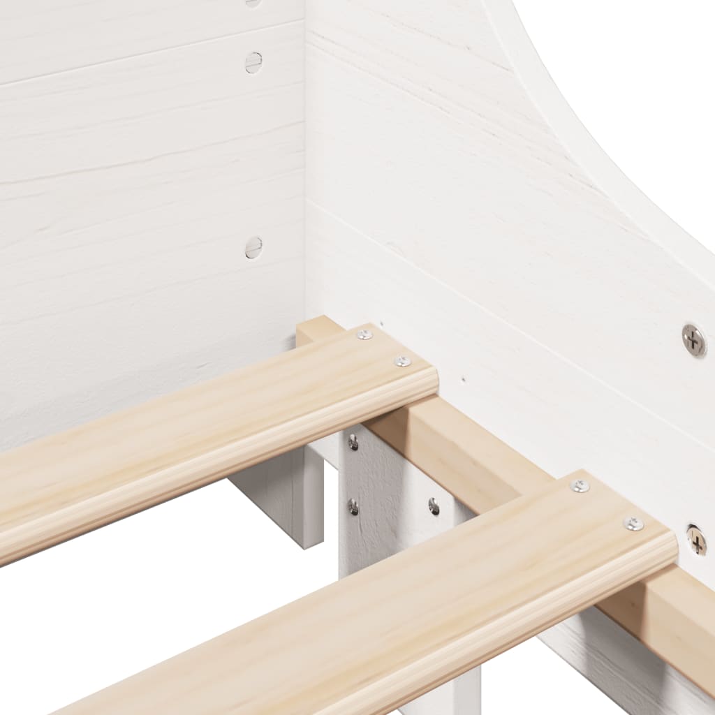 Bed Frame without Mattress White 90x200 cm Solid Wood Pine