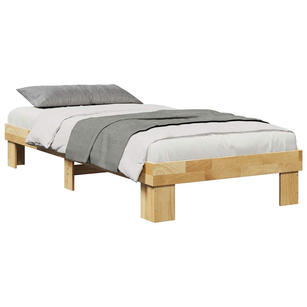 Bed Frame without Mattress 75x190 cm Small Single Solid Wood Oak