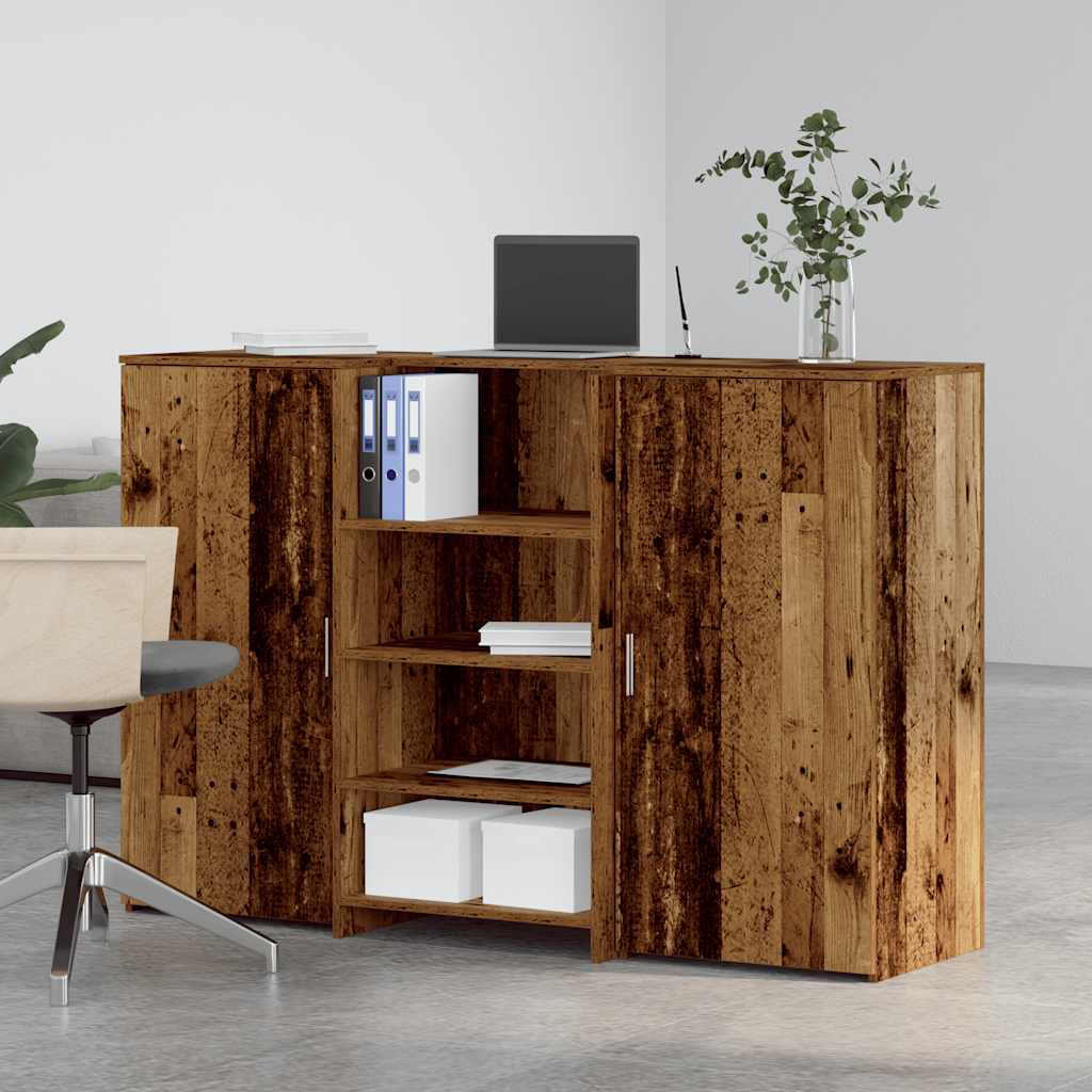 Reception Desk Old Wood 155x50x103.5 cm Engineered Wood