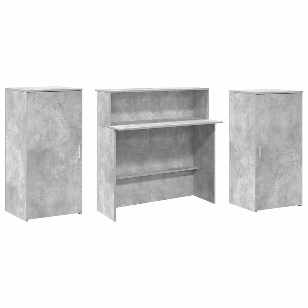 Reception Desk Concrete Grey 200x50x103.5 cm Engineered Wood
