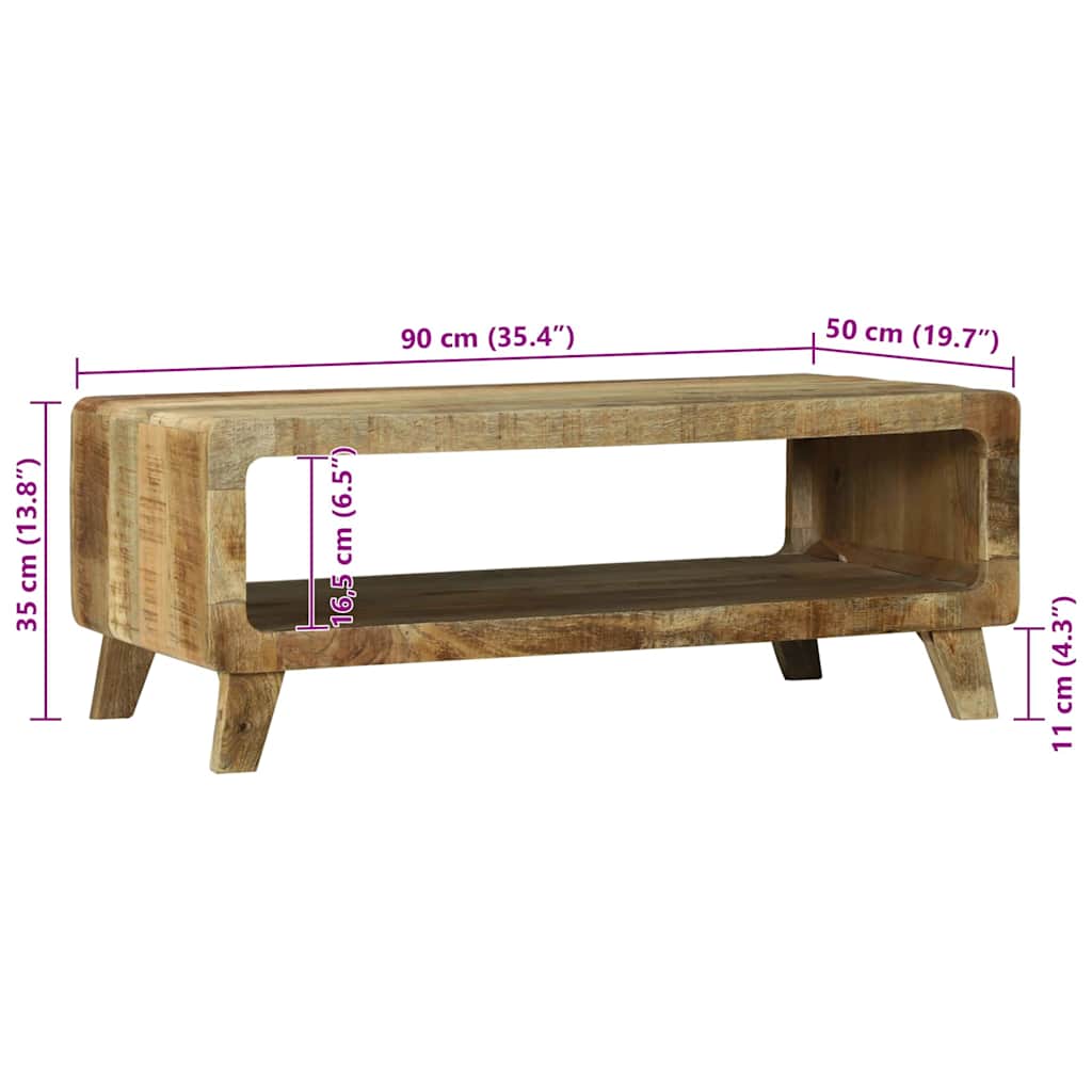 Coffee Table Brown 90 x 50 x 35 cm Solid rough mango wood