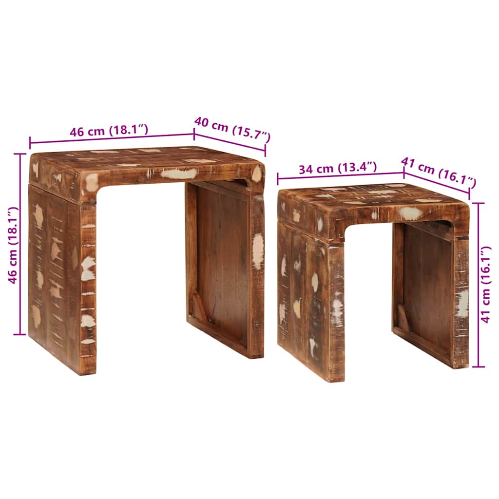 End Tables Multicolour Solid reclaimed wood