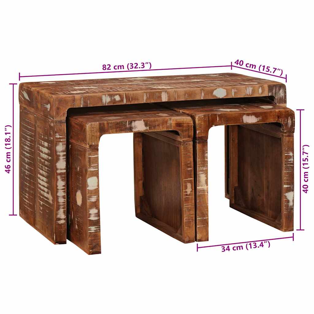 Nesting Tables Solid reclaimed wood
