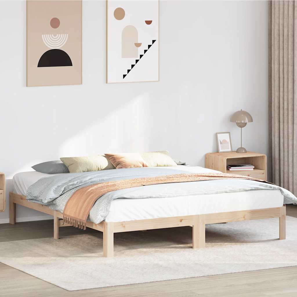 Bed Frame without Mattress 160x200 cm Solid Wood Pine