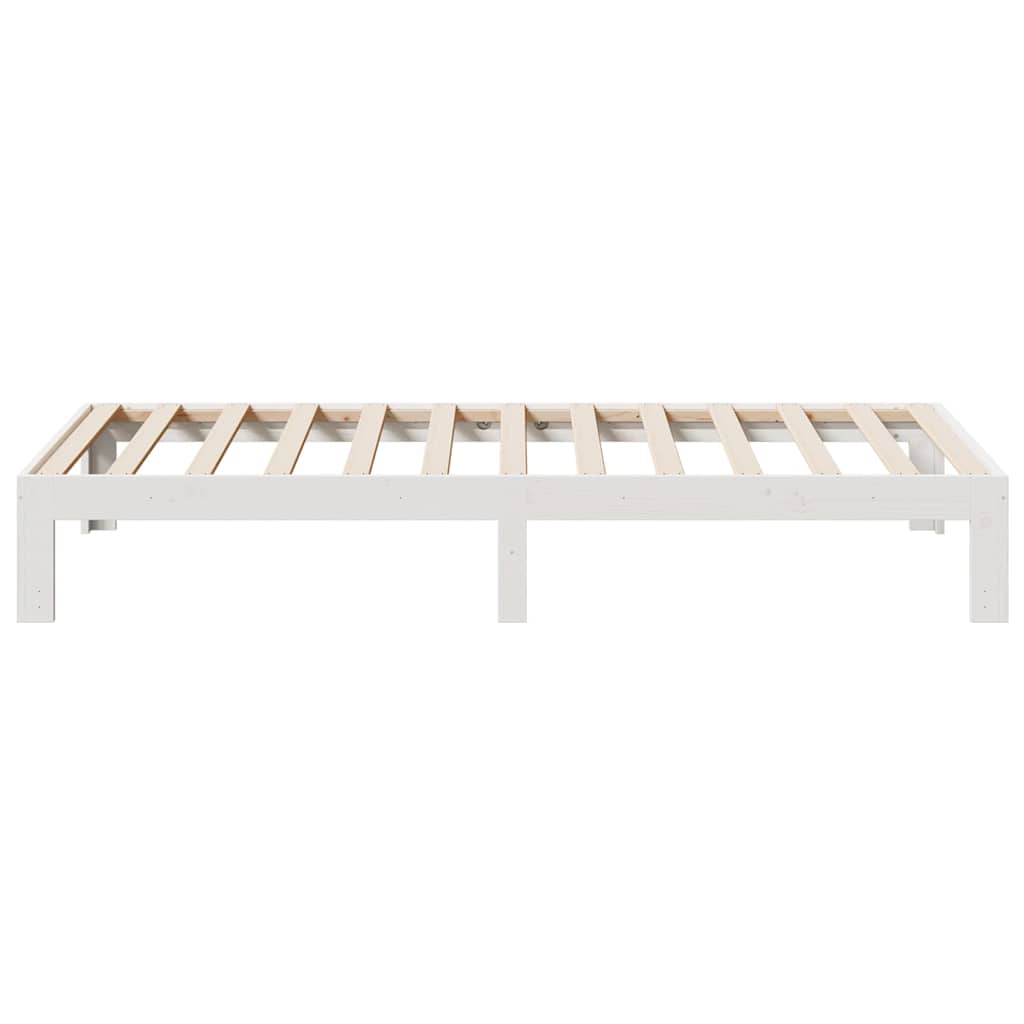 Bed Frame without Mattress White 90x200 cm Solid Wood Pine