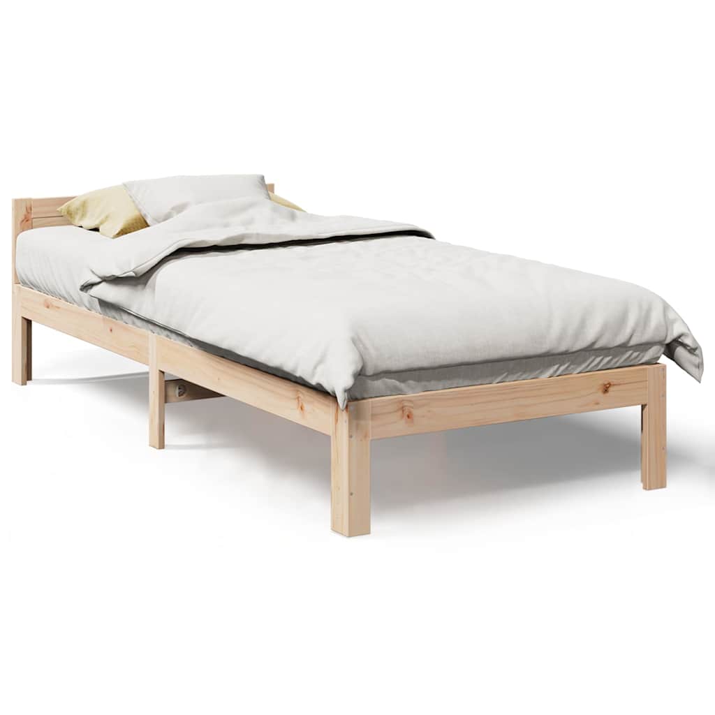 Bed Frame without Mattress 90x200 cm Solid Wood Pine