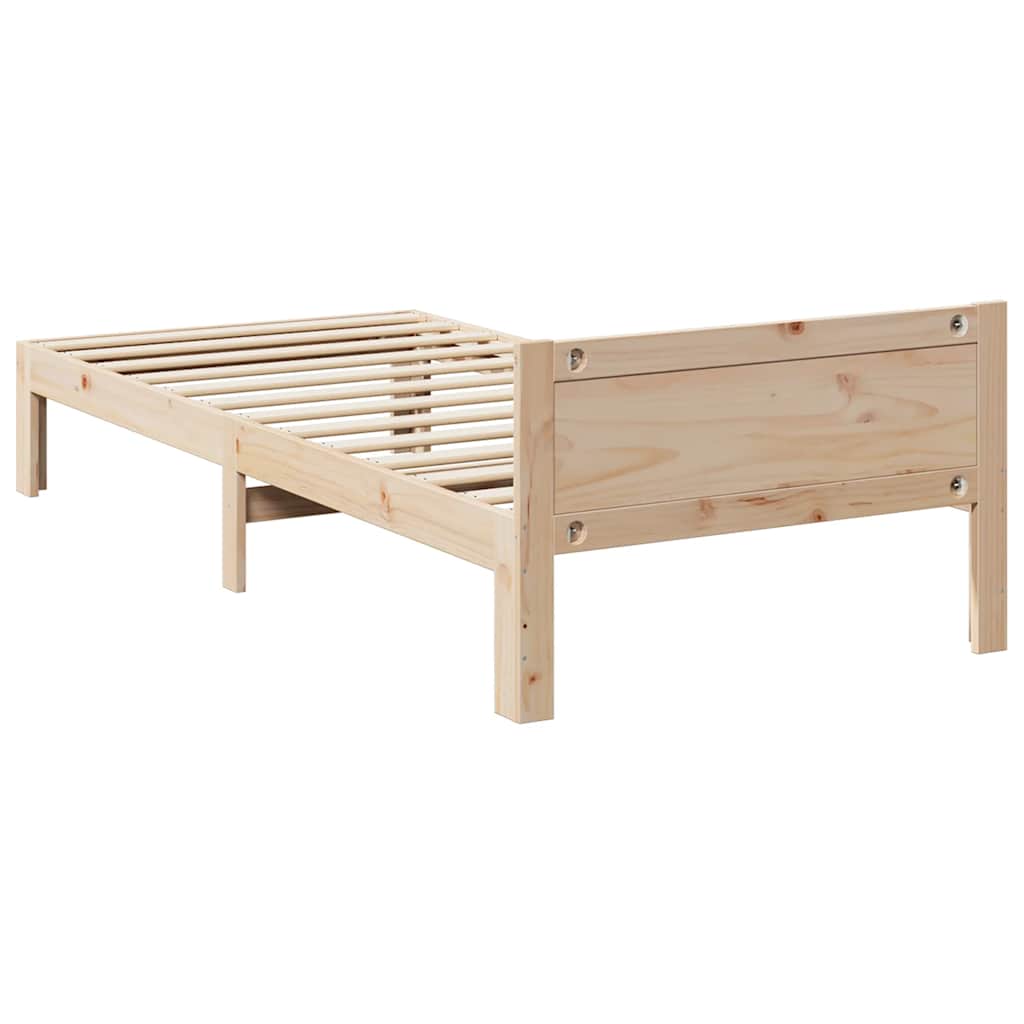 Bed Frame without Mattress 90x200 cm Solid Wood Pine