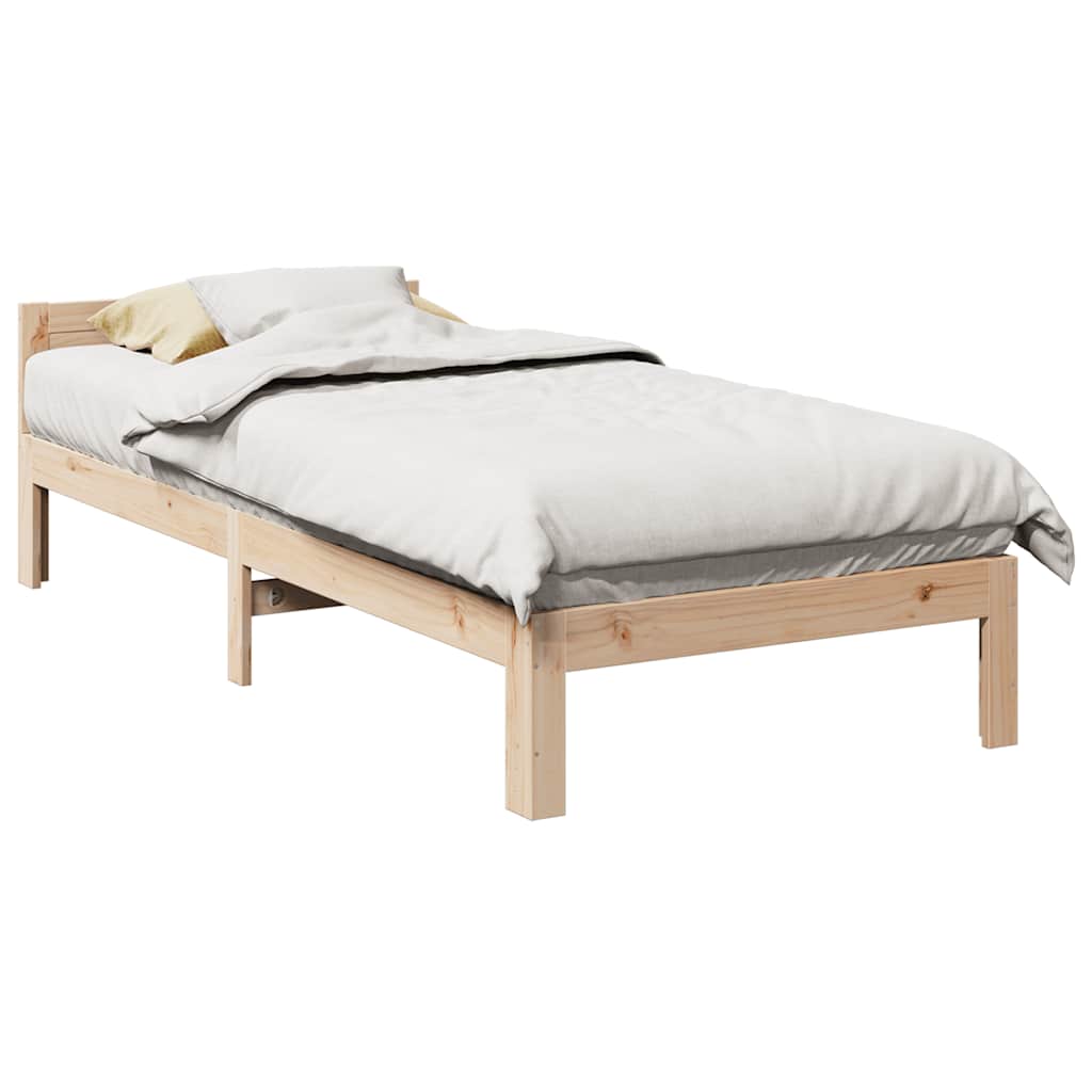 Bed Frame without Mattress 90x200 cm Solid Wood Pine