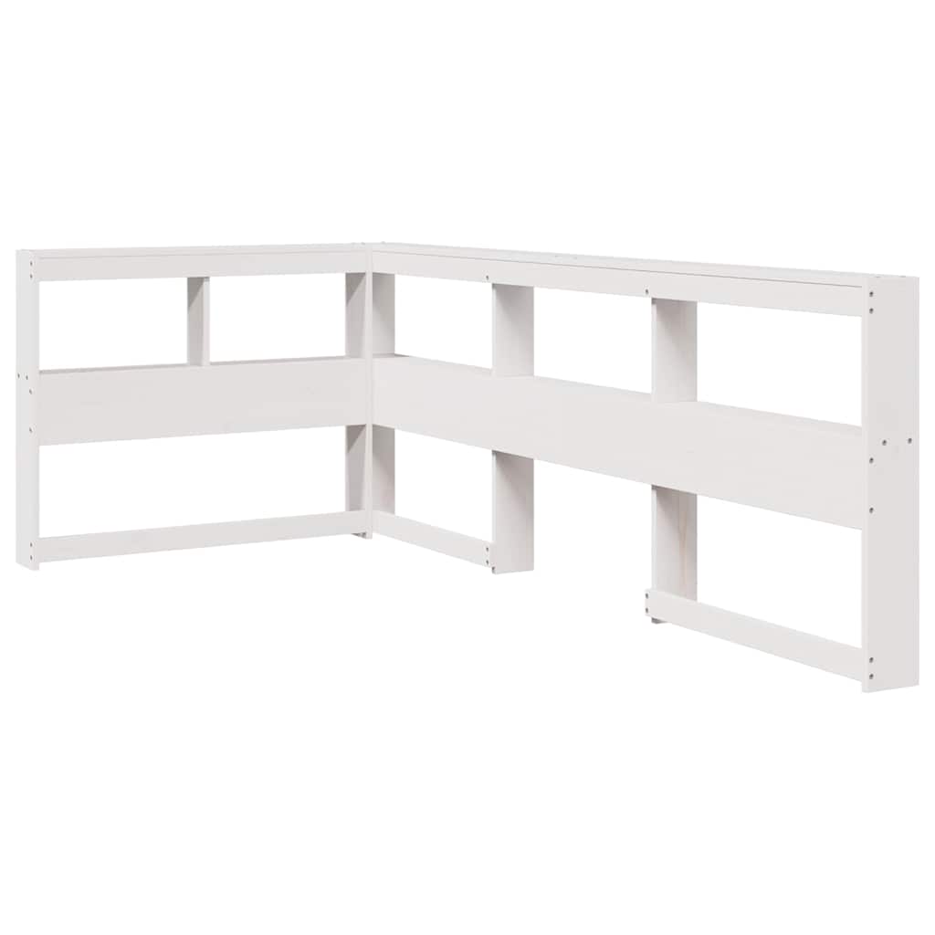 Bookcase Headboard L-Shaped White 80 cm Solid Wood Pine