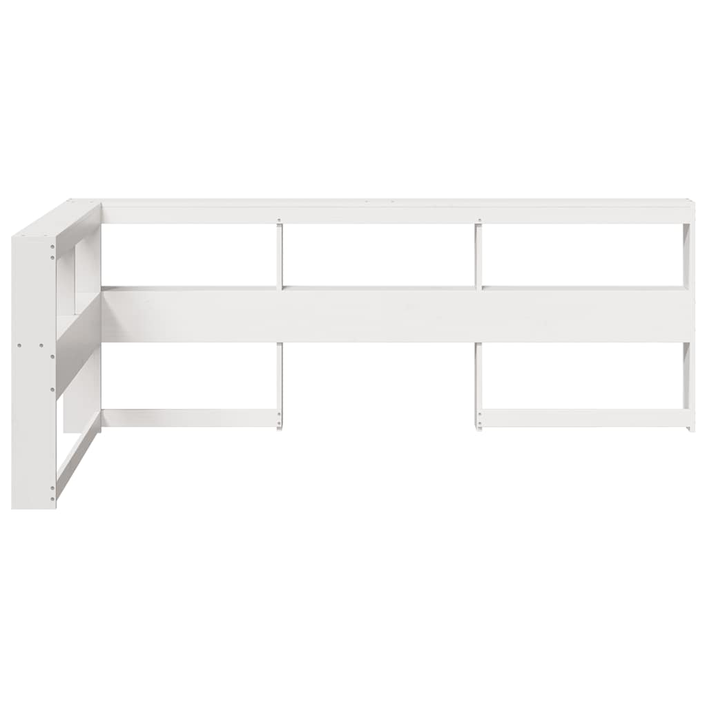 Bookcase Headboard L-Shaped White 80 cm Solid Wood Pine