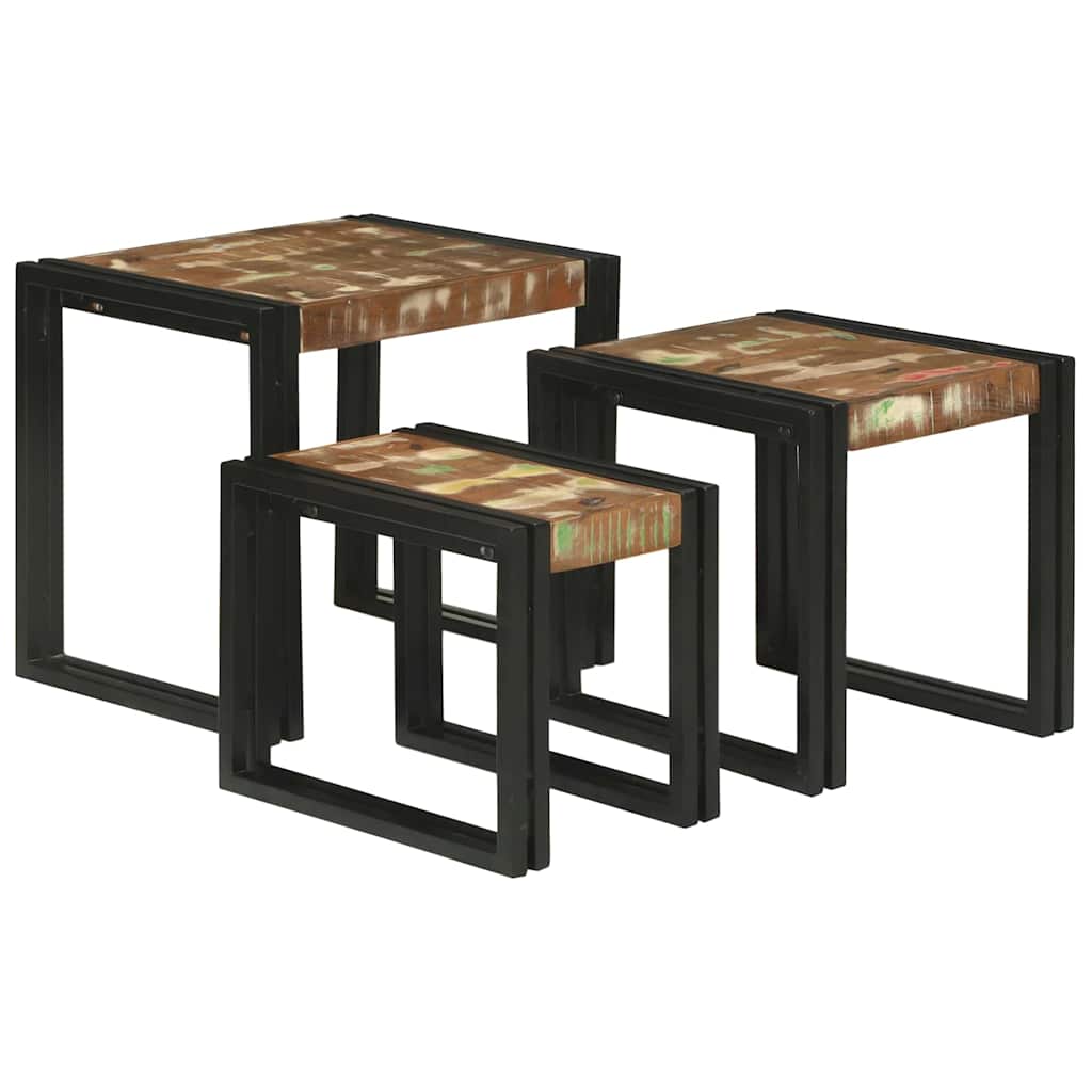Nesting Tables Brown and black Solid Reclaim wood