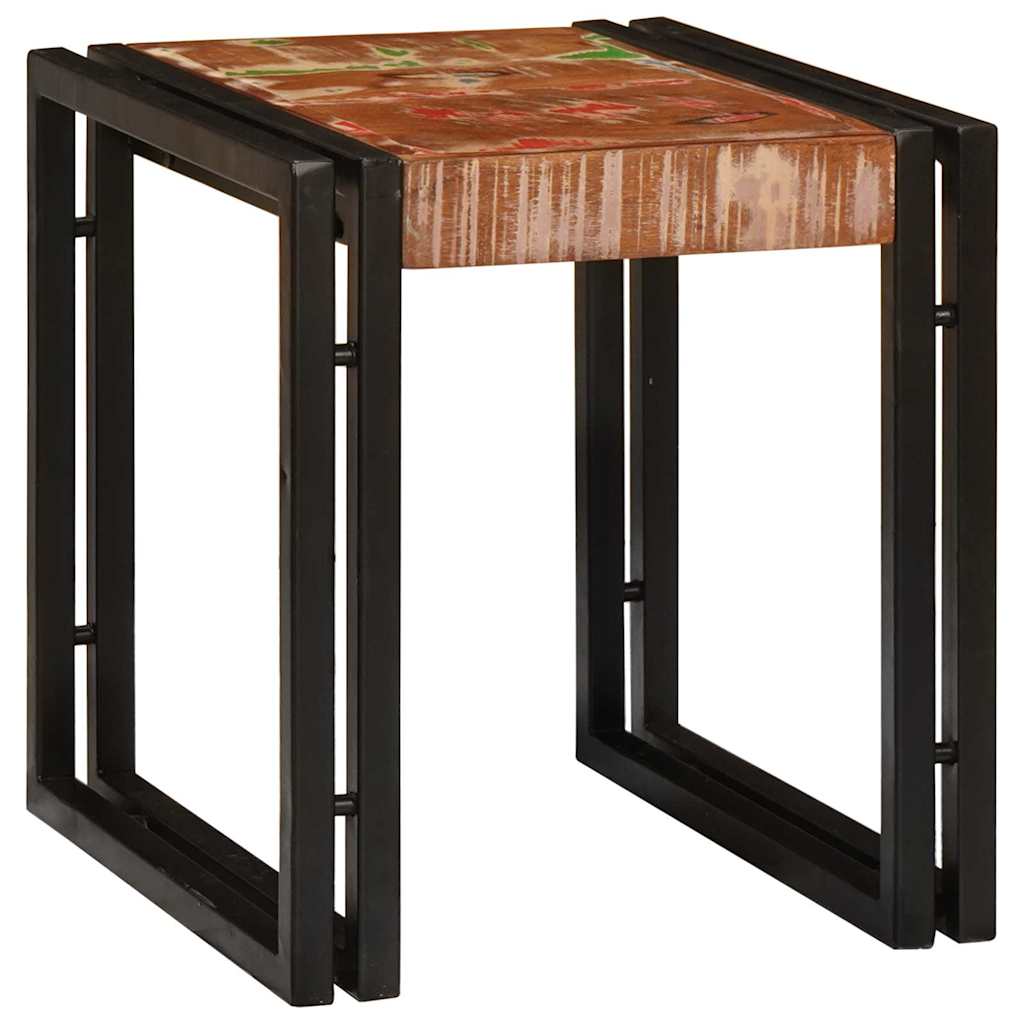 Nesting Table 3 pcs Brown and black Solid reclaimed wood