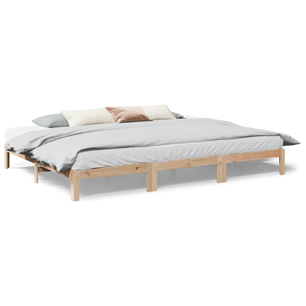 Family Bed Frame No Mattress 240x200 cm Solid Wood Pine