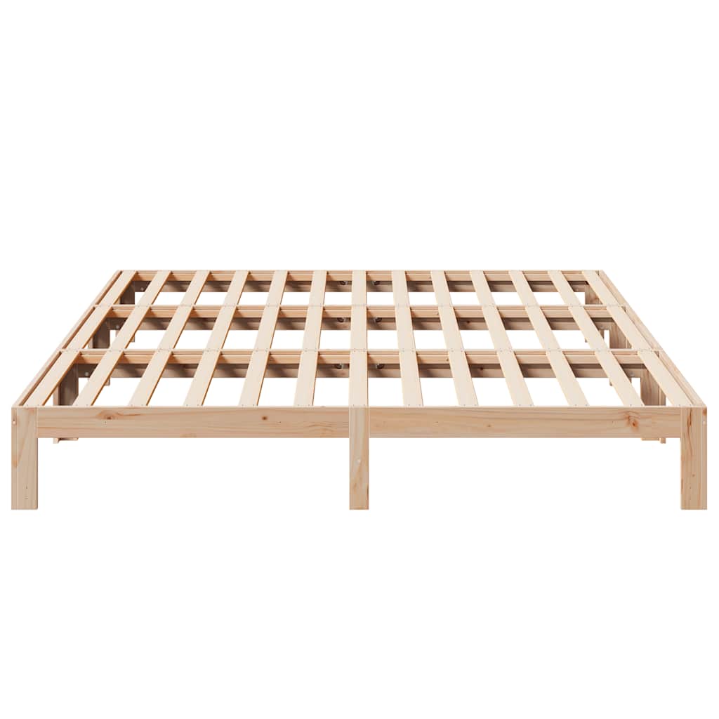 Family Bed Frame No Mattress 240x200 cm Solid Wood Pine