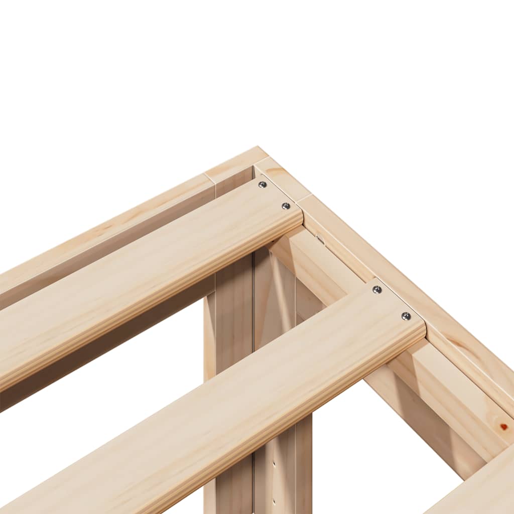 Family Bed Frame No Mattress 240x200 cm Solid Wood Pine
