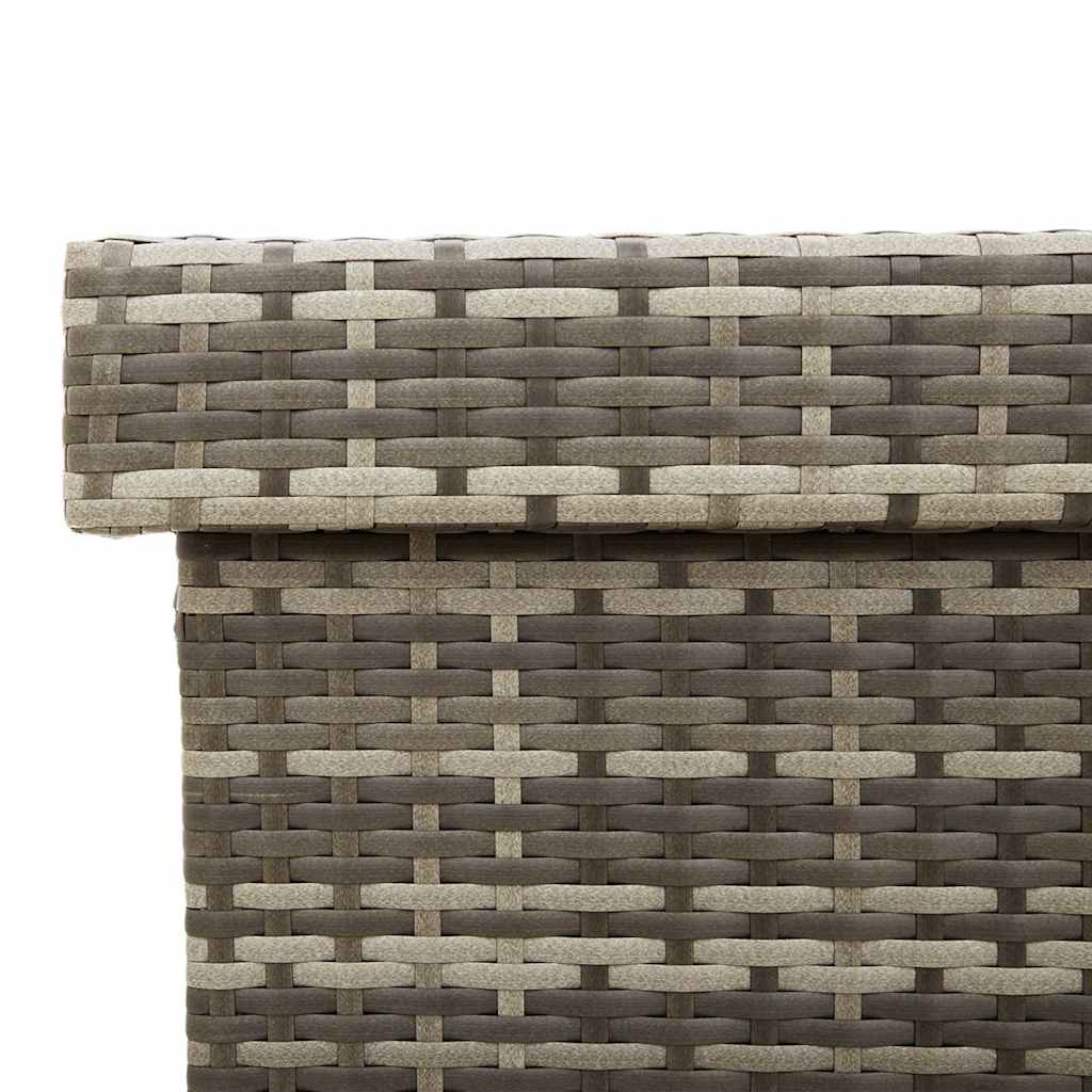 Garden Storage Box with Wheels Grey 110x55x73 cm Poly Rattan