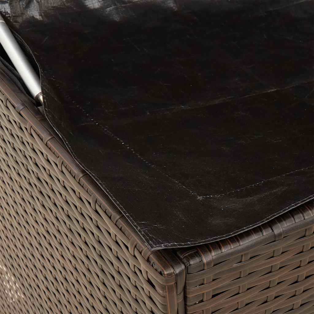 Outdoor Cushion Box Brown 100x55x55.5 cm Poly Rattan