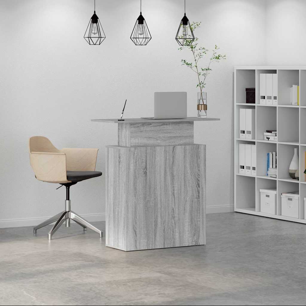 Reception Desk Grey Sonoma 100x40x104 cm Engineered Wood