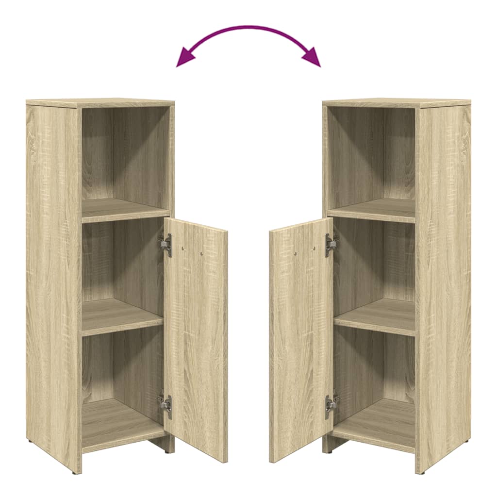 4 Piece Bathroom Furniture Set Sonoma Oak Engineered Wood