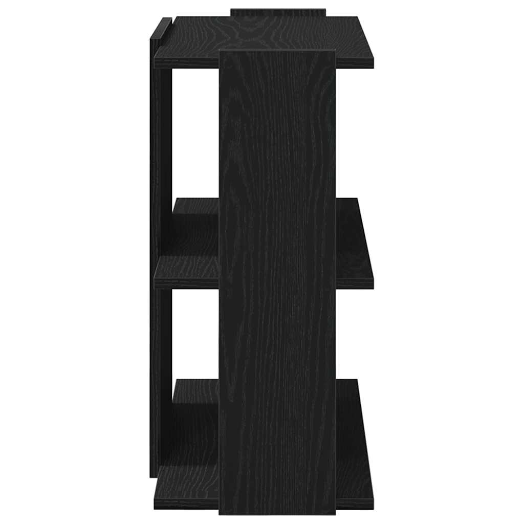 Bookcase 3-Tier Black 60x30x60 cm Engineered Wood