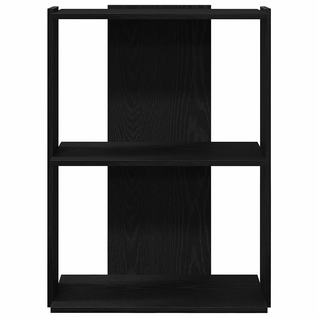 Bookcase 3-Tier Black 60x30x80 cm Engineered Wood