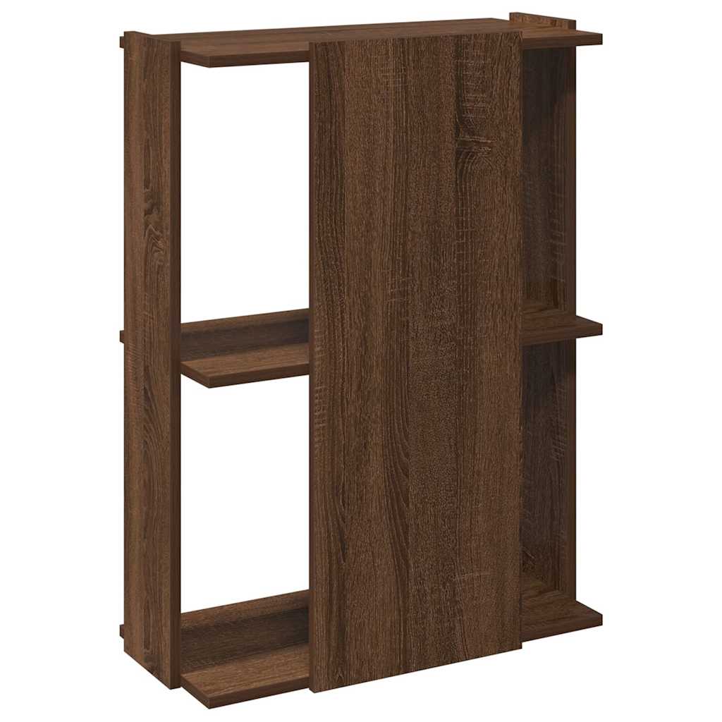Bookcase 3-Tier Brown Oak 60x30x80 cm Engineered Wood