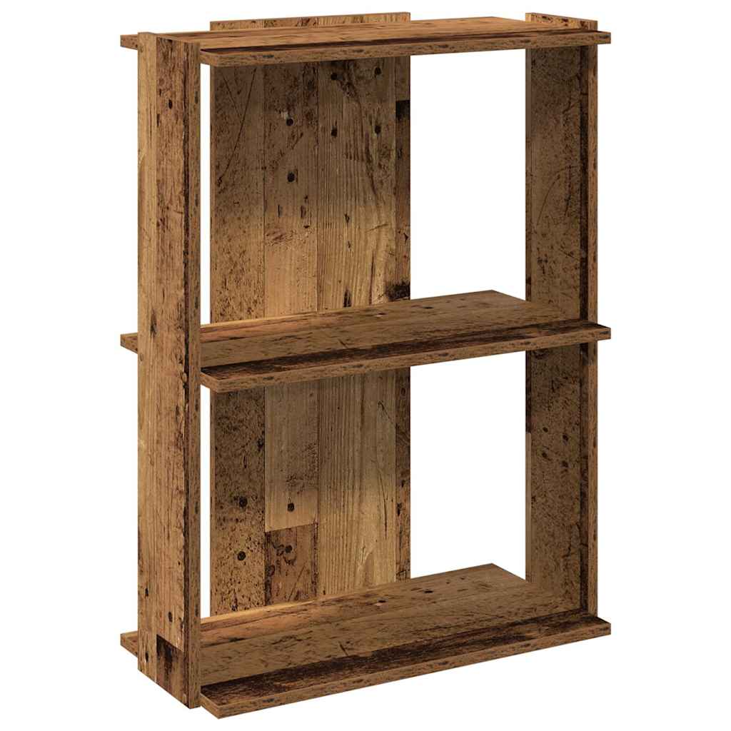 Bookcase 3-Tier Old Wood 60x30x80 cm Engineered Wood