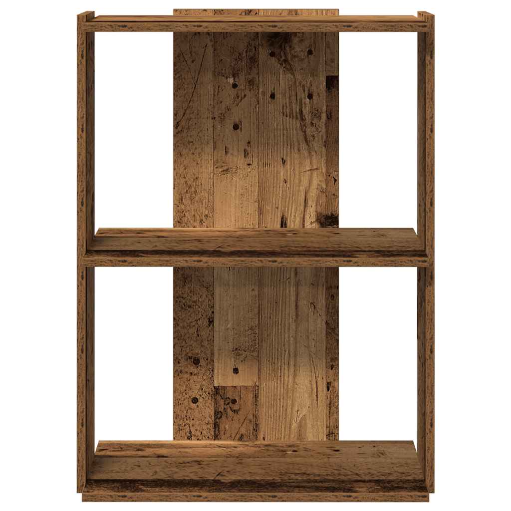 Bookcase 3-Tier Old Wood 60x30x80 cm Engineered Wood