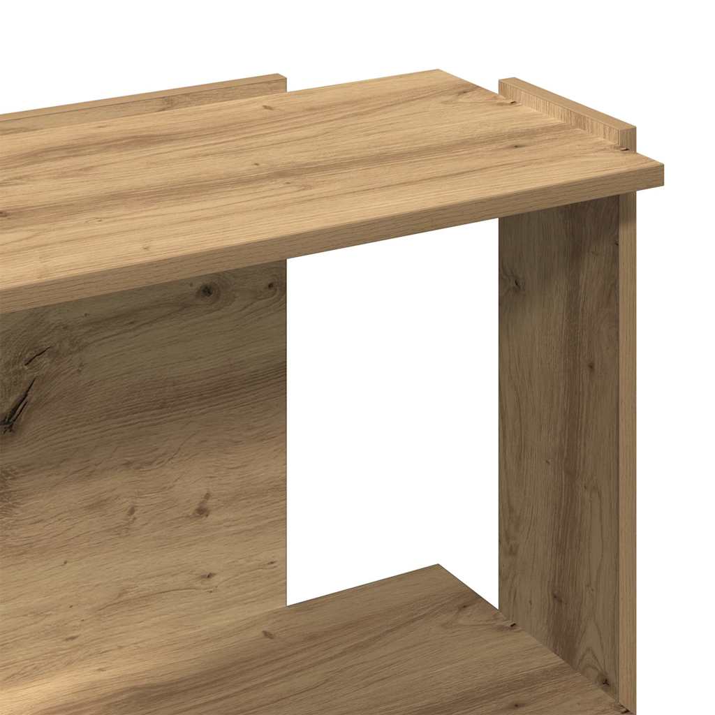 Bookcase 3-Tier Artisan Oak 60x30x80 cm Engineered Wood