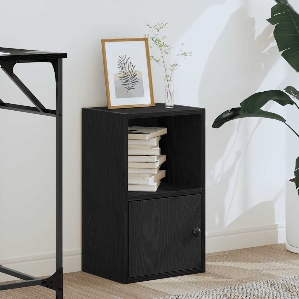 Bookcase Black Oak 31x24x52 cm Engineered Wood
