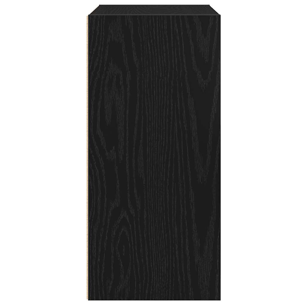 Bookcase Black Oak 31x24x52 cm Engineered Wood