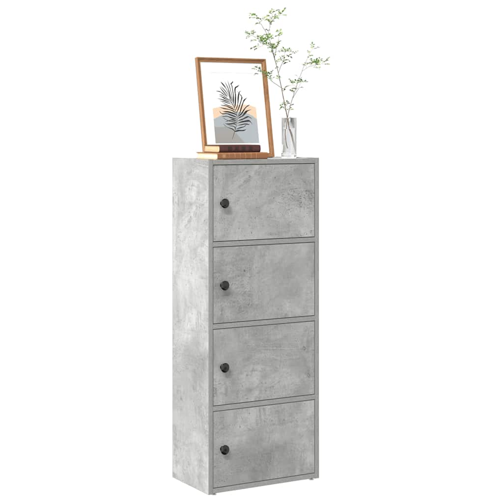 Bookcase Concrete Grey 40x24x102 cm Engineered Wood