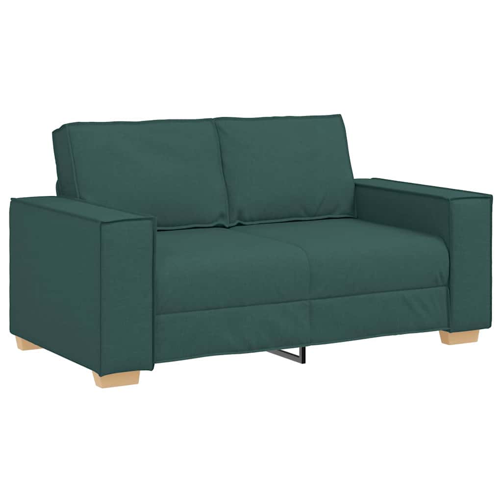 Sofa Set with Cushion 3 pcs Dark Green 220 x 78 x 84 cm Fabric